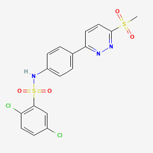 molecular formula C17H13Cl2N3O4S2 B2429894 2,5-二氯-N-(4-(6-(甲磺酰基)吡啶并嘧啶-3-基)苯基)苯磺酰胺 CAS No. 921542-04-3