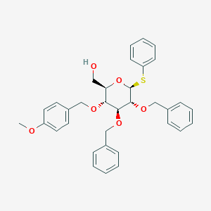molecular formula C34H36O6S B242990 (4,5-bis(benzyloxy)-3-(4-methoxybenzyloxy)-6-(phenylthio)tetrahydro-2H-pyran-2-yl)methanol 