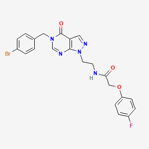 molecular formula C22H19BrFN5O3 B2429900 N-(2-(5-(4-溴苄基)-4-氧代-4,5-二氢-1H-吡唑并[3,4-d]嘧啶-1-基)乙基)-2-(4-氟苯氧基)乙酰胺 CAS No. 922080-86-2
