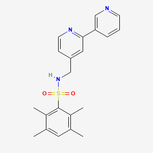 molecular formula C21H23N3O2S B2429902 N-([2,3'-bipyridin]-4-ylmethyl)-2,3,5,6-tetramethylbenzenesulfonamide CAS No. 2034247-21-5
