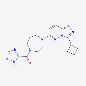 molecular formula C17H21N9O B2429905 [4-(3-Cyclobutyl-[1,2,4]triazolo[4,3-b]pyridazin-6-yl)-1,4-diazepan-1-yl]-(1H-1,2,4-triazol-5-yl)methanone CAS No. 2380058-26-2