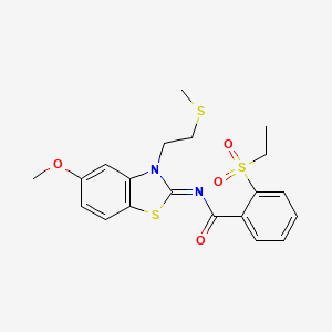 (Z)-2-(ethylsulfonyl)-N-(5-methoxy-3-(2-(methylthio)ethyl)benzo[d]thiazol-2(3H)-ylidene)benzamide