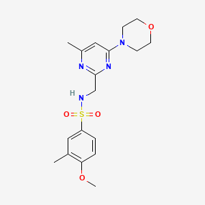 molecular formula C18H24N4O4S B2429915 4-methoxy-3-methyl-N-((4-methyl-6-morpholinopyrimidin-2-yl)methyl)benzenesulfonamide CAS No. 1797811-28-9