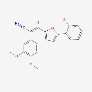 molecular formula C21H16BrNO3 B2429921 (E)-3-(5-(2-bromophenyl)furan-2-yl)-2-(3,4-dimethoxyphenyl)acrylonitrile CAS No. 327061-74-5