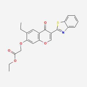 molecular formula C22H19NO5S B2429934 Ethyl 2-(3-benzothiazol-2-yl-6-ethyl-4-oxochromen-7-yloxy)acetate CAS No. 300556-30-3