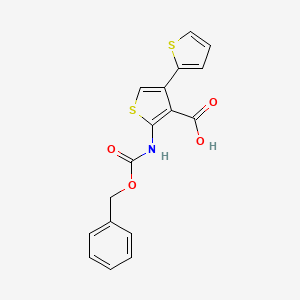 molecular formula C17H13NO4S2 B2429935 2-(Phenylmethoxycarbonylamino)-4-thiophen-2-ylthiophene-3-carboxylic acid CAS No. 2287271-39-8