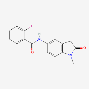 molecular formula C16H13FN2O2 B2429959 2-氟代-N-(1-甲基-2-氧代吲哚啉-5-基)苯甲酰胺 CAS No. 921837-97-0