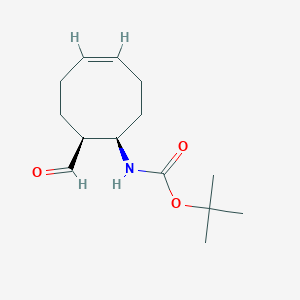 molecular formula C14H23NO3 B2429975 tert-butyl N-[(1R,4Z,8S)-8-formylcyclooct-4-en-1-yl]carbamate CAS No. 1335031-99-6