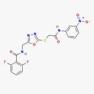 2,6-difluoro-N-((5-((2-((3-nitrophenyl)amino)-2-oxoethyl)thio)-1,3,4-oxadiazol-2-yl)methyl)benzamide