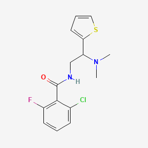 molecular formula C15H16ClFN2OS B2429986 2-chloro-N-(2-(dimethylamino)-2-(thiophen-2-yl)ethyl)-6-fluorobenzamide CAS No. 941964-18-7