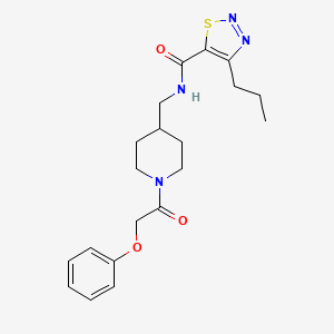 molecular formula C20H26N4O3S B2429996 N-((1-(2-苯氧基乙酰)哌啶-4-基)甲基)-4-丙基-1,2,3-噻二唑-5-甲酰胺 CAS No. 1234889-68-9