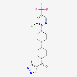 1-[3-Chloro-5-(trifluoromethyl)pyridin-2-yl]-4-[1-(4-methyl-1,2,3-thiadiazole-5-carbonyl)piperidin-4-yl]piperazine