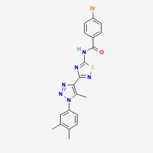 molecular formula C20H17BrN6OS B2430003 4-bromo-N-{3-[1-(3,4-dimethylphenyl)-5-methyl-1H-1,2,3-triazol-4-yl]-1,2,4-thiadiazol-5-yl}benzamide CAS No. 895106-17-9