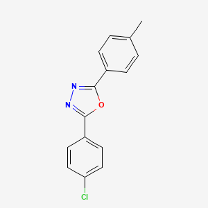 molecular formula C15H11ClN2O B2430005 2-(4-Chlorophenyl)-5-(4-methylphenyl)-1,3,4-oxadiazole CAS No. 52596-95-9