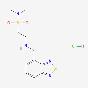 molecular formula C11H17ClN4O2S2 B2430007 2-(2,1,3-苯并噻二唑-4-基甲基氨基)-N,N-二甲基乙磺酰胺;盐酸盐 CAS No. 2418660-91-8