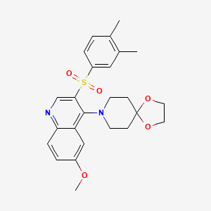 8-[3-(3,4-Dimethylphenyl)sulfonyl-6-methoxyquinolin-4-yl]-1,4-dioxa-8-azaspiro[4.5]decane