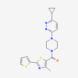 (4-(6-Cyclopropylpyridazin-3-yl)piperazin-1-yl)(4-methyl-2-(thiophen-2-yl)thiazol-5-yl)methanone