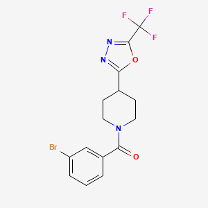 (3-Bromophenyl)(4-(5-(trifluoromethyl)-1,3,4-oxadiazol-2-yl)piperidin-1-yl)methanone