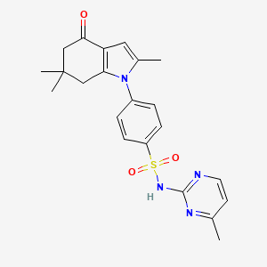 molecular formula C22H24N4O3S B2430041 N-(4-methylpyrimidin-2-yl)-4-(2,6,6-trimethyl-4-oxo-5,7-dihydroindol-1-yl)benzenesulfonamide CAS No. 1024333-97-8