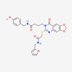 4-[6-({2-[(2-furylmethyl)amino]-2-oxoethyl}thio)-8-oxo[1,3]dioxolo[4,5-g]quinazolin-7(8H)-yl]-N-(4-methoxybenzyl)butanamide