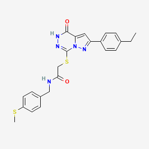 2-((8-(4-ethylphenyl)-(oxo)dihydropyrazolo[1,5-d][1,2,4]triazin-2-yl)thio)-N-(4-(methylthio)benzyl)acetamide