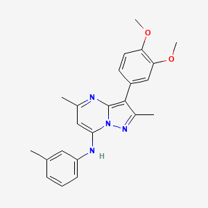 molecular formula C23H24N4O2 B2430073 3-(3,4-二甲氧基苯基)-2,5-二甲基-N-(3-甲基苯基)吡唑并[1,5-a]嘧啶-7-胺 CAS No. 890631-46-6