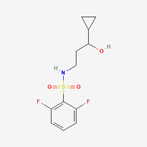 molecular formula C12H15F2NO3S B2430082 N-(3-cyclopropyl-3-hydroxypropyl)-2,6-difluorobenzenesulfonamide CAS No. 1396687-36-7