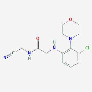 molecular formula C14H17ClN4O2 B2430095 2-{[3-chloro-2-(morpholin-4-yl)phenyl]amino}-N-(cyanomethyl)acetamide CAS No. 1376283-56-5