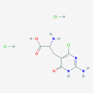 molecular formula C7H11Cl3N4O3 B2430100 2-Amino-3-(2-amino-4-chloro-6-oxo-1H-pyrimidin-5-yl)propanoic acid;dihydrochloride CAS No. 2305253-70-5