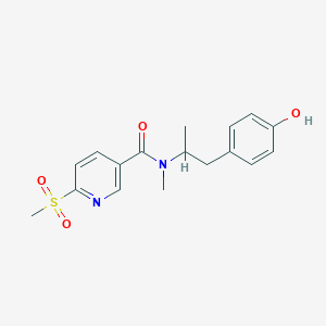 N-[1-(4-Hydroxyphenyl)propan-2-yl]-N-methyl-6-methylsulfonylpyridine-3-carboxamide