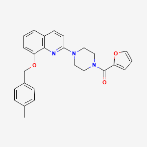 Furan-2-yl(4-(8-((4-methylbenzyl)oxy)quinolin-2-yl)piperazin-1-yl)methanone