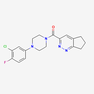 [4-(3-Chloro-4-fluorophenyl)piperazin-1-yl]-(6,7-dihydro-5H-cyclopenta[c]pyridazin-3-yl)methanone