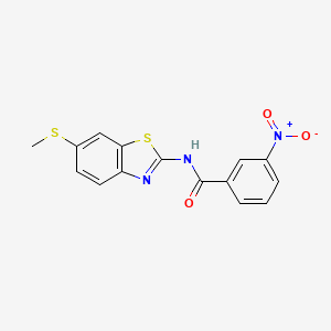 molecular formula C15H11N3O3S2 B2430107 N-(6-(methylthio)benzo[d]thiazol-2-yl)-3-nitrobenzamide CAS No. 899941-43-6