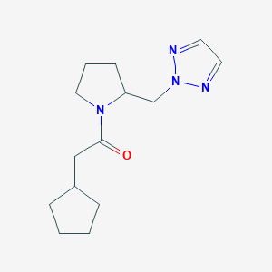 molecular formula C14H22N4O B2430108 1-(2-((2H-1,2,3-triazol-2-yl)methyl)pyrrolidin-1-yl)-2-cyclopentylethan-1-one CAS No. 2320382-37-2