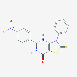 molecular formula C17H12N4O3S2 B243011 5-(4-nitrophenyl)-3-phenyl-2-thioxo-2,3,5,6-tetrahydro[1,3]thiazolo[4,5-d]pyrimidin-7(4H)-one 