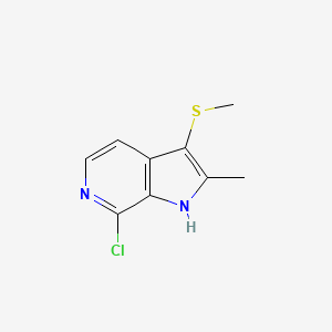 molecular formula C9H9ClN2S B2430113 7-chloro-2-methyl-3-(methylsulfanyl)-1H-pyrrolo[2,3-c]pyridine CAS No. 850785-57-8