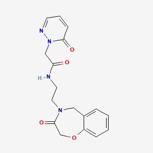 molecular formula C17H18N4O4 B2430114 N-(2-(3-oxo-2,3-dihydrobenzo[f][1,4]oxazepin-4(5H)-yl)ethyl)-2-(6-oxopyridazin-1(6H)-yl)acetamide CAS No. 1903419-70-4