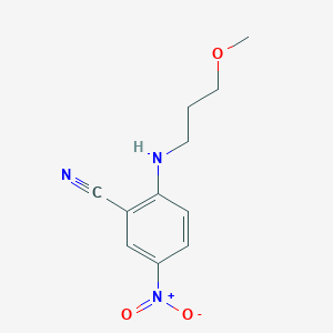molecular formula C11H13N3O3 B2430118 2-[(3-Methoxypropyl)amino]-5-nitrobenzonitrile CAS No. 923170-40-5