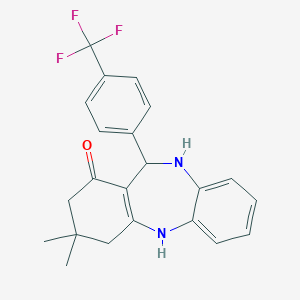 molecular formula C22H21F3N2O B243013 9,9-dimethyl-6-[4-(trifluoromethyl)phenyl]-6,8,10,11-tetrahydro-5H-benzo[b][1,4]benzodiazepin-7-one 