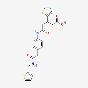 5-Oxo-5-((4-(2-oxo-2-((thiophen-2-ylmethyl)amino)ethyl)phenyl)amino)-3-(thiophen-2-yl)pentanoic acid