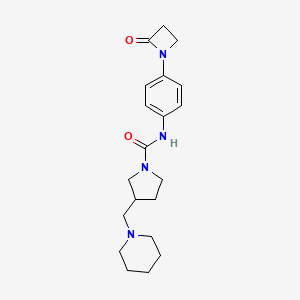 molecular formula C20H28N4O2 B2430136 N-[4-(2-oxoazetidin-1-yl)phenyl]-3-[(piperidin-1-yl)methyl]pyrrolidine-1-carboxamide CAS No. 1808773-85-4