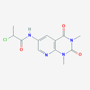 molecular formula C12H13ClN4O3 B2430141 2-Chloro-N-(1,3-dimethyl-2,4-dioxopyrido[2,3-d]pyrimidin-6-yl)propanamide CAS No. 2411195-48-5
