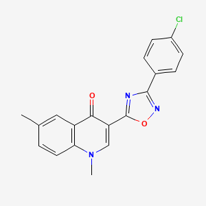 molecular formula C19H14ClN3O2 B2430142 3-[3-(4-氯苯基)-1,2,4-噁二唑-5-基]-1,6-二甲基喹啉-4(1H)-酮 CAS No. 1206984-97-5