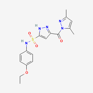 molecular formula C17H19N5O4S B2430155 3-(3,5-dimethyl-1H-pyrazole-1-carbonyl)-N-(4-ethoxyphenyl)-1H-pyrazole-5-sulfonamide CAS No. 1187360-71-9