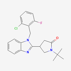 molecular formula C22H23ClFN3O B2430170 1-(tert-butyl)-4-(1-(2-chloro-6-fluorobenzyl)-1H-benzo[d]imidazol-2-yl)pyrrolidin-2-one CAS No. 876888-71-0