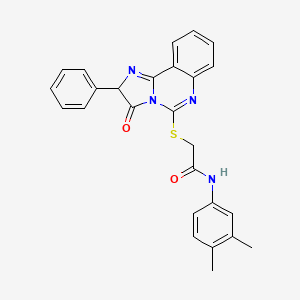 molecular formula C26H22N4O2S B2430171 N-(3,4-二甲苯基)-2-((3-氧代-2-苯基-2,3-二氢咪唑并[1,2-c]喹唑啉-5-基)硫代)乙酰胺 CAS No. 1053105-75-1