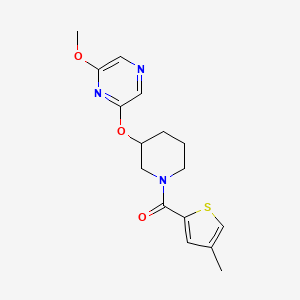 molecular formula C16H19N3O3S B2430173 (3-((6-Methoxypyrazin-2-yl)oxy)piperidin-1-yl)(4-methylthiophen-2-yl)methanone CAS No. 2034501-54-5