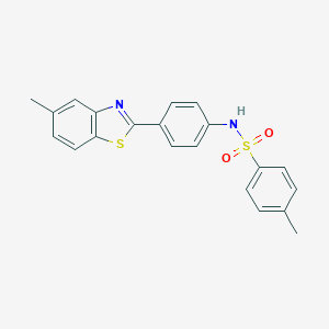 molecular formula C21H18N2O2S2 B243018 4-methyl-N-[4-(5-methyl-1,3-benzothiazol-2-yl)phenyl]benzenesulfonamide 
