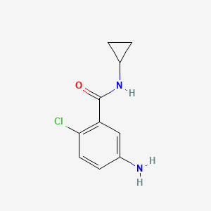 molecular formula C10H11ClN2O B2430216 5-氨基-2-氯-N-环丙基苯甲酰胺 CAS No. 926221-09-2