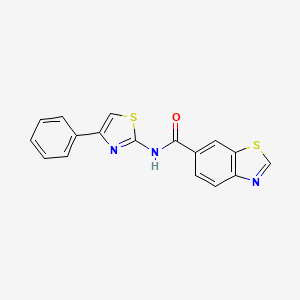 molecular formula C17H11N3OS2 B2430217 N-(4-phenyl-1,3-thiazol-2-yl)-1,3-benzothiazole-6-carboxamide CAS No. 681167-61-3